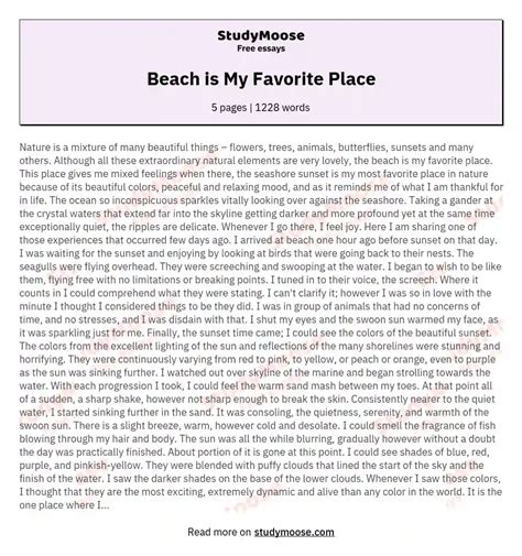 Descriptive essay vacation spot